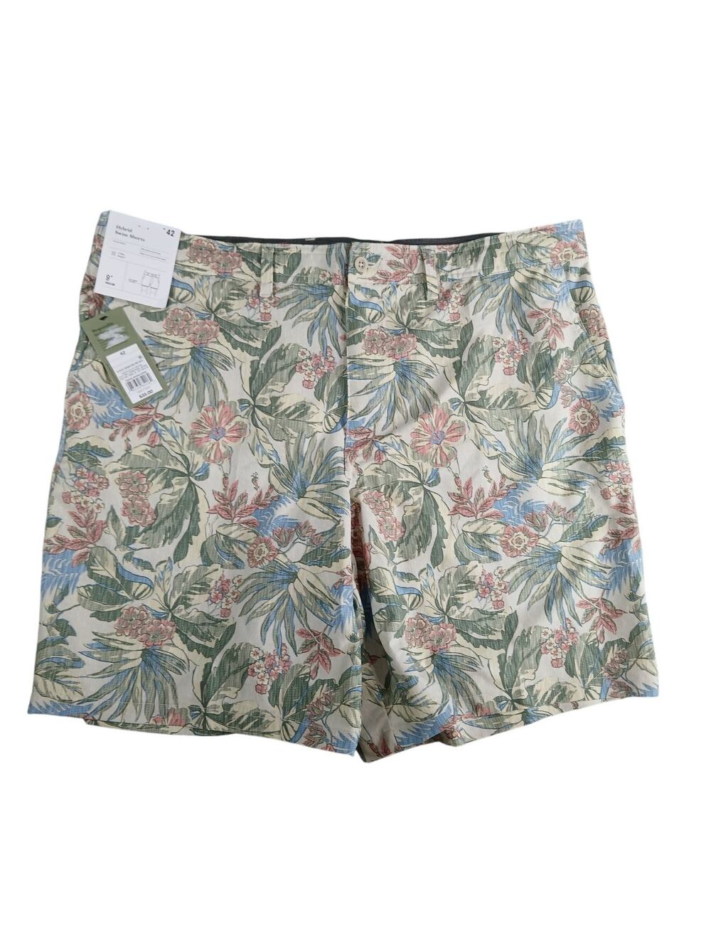Goodfellow & Co Hybrid Swim Shorts Trunks Mens W42 Green Floral 9" Target NWT